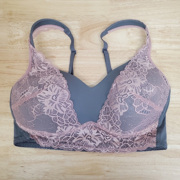 Rhonda Shear Molded Cup Bra with Lace, L - Picture 2 of 7